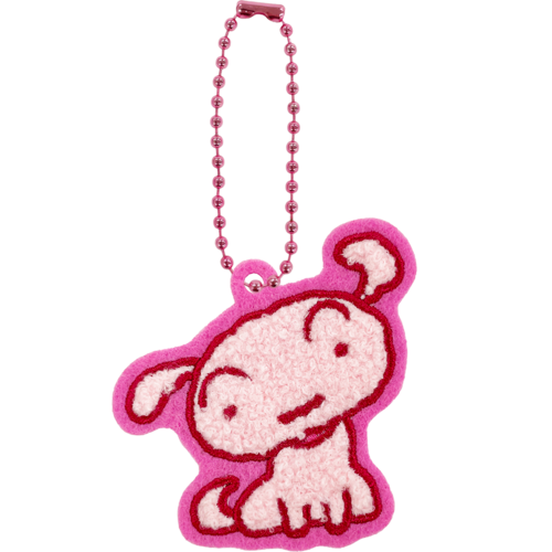 クレヨンしんちゃん サガラ刺繍キーホルダー カラフルシロ ピンク
